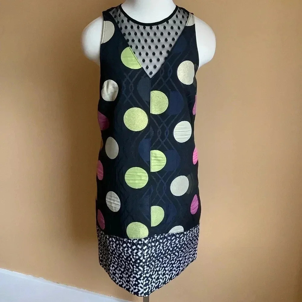 ANTHROPOLOGIE MAEVE Jacquard Polka Dot Dress Size S